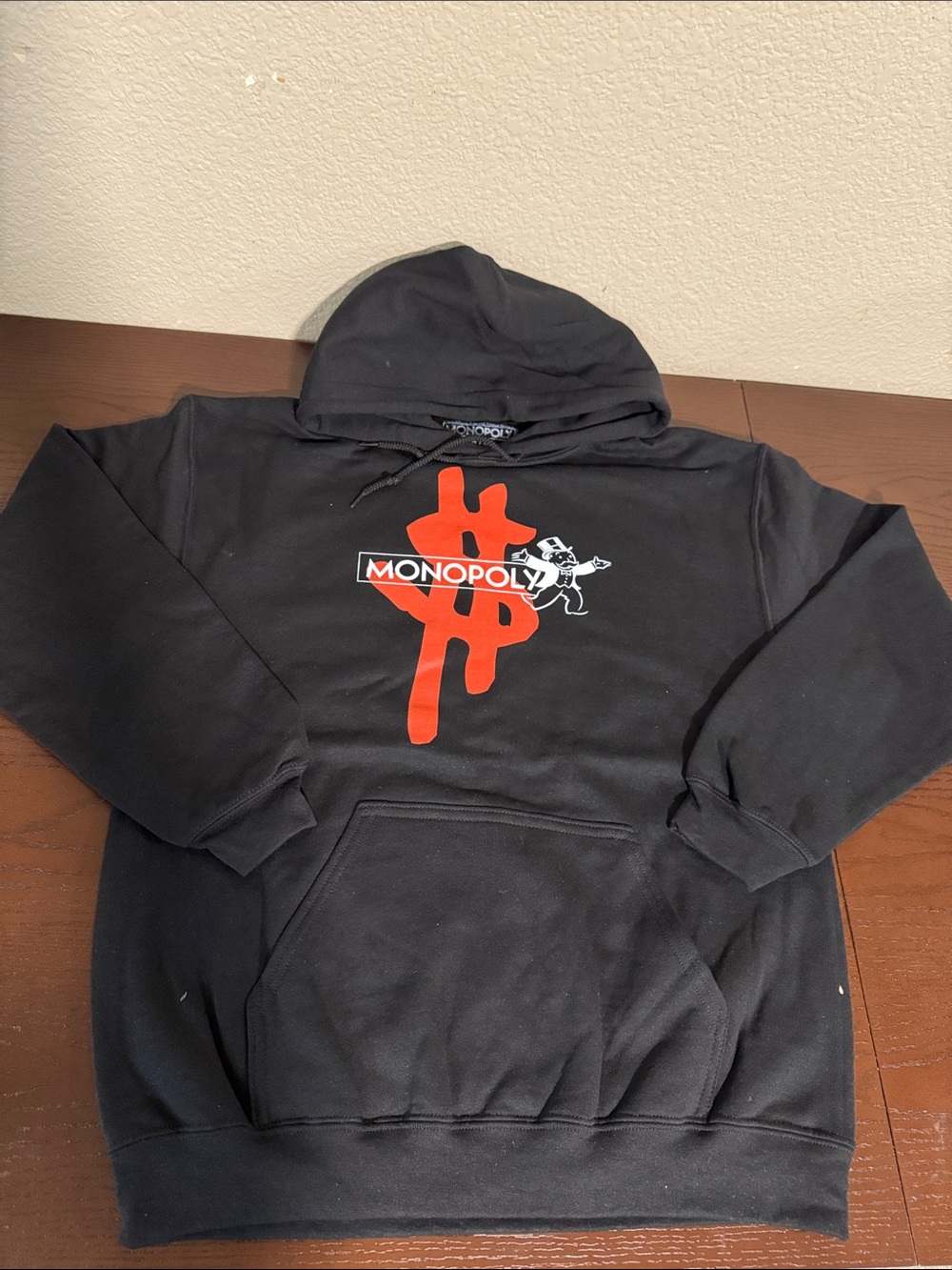 Monopoly Black Hoodie with Red Dollar Logo